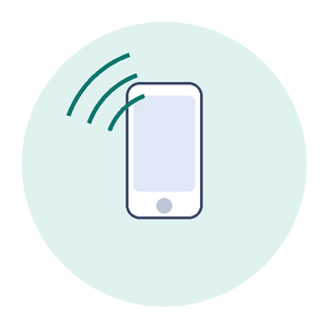Phone with signal waves
